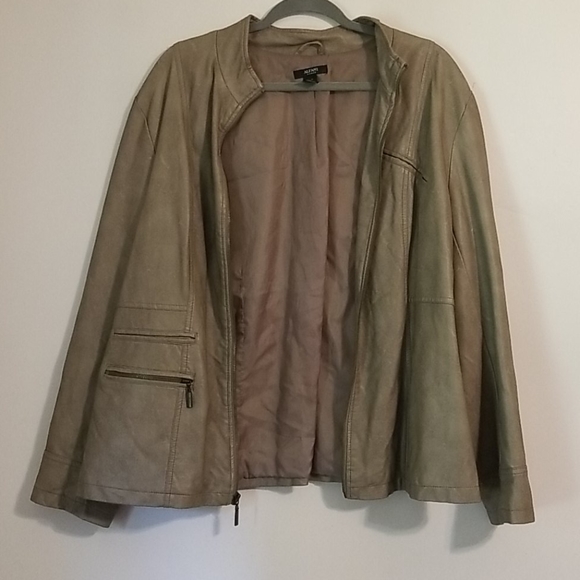 Faux Leather Taupe Jacket - Picture 3 of 4